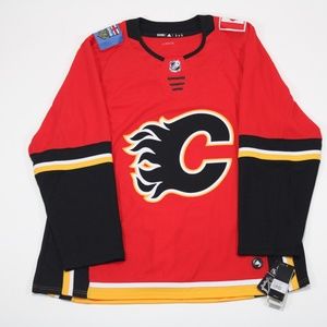 NWT Calgary Flames Adidas Authentic Red Climalite Jersey 56